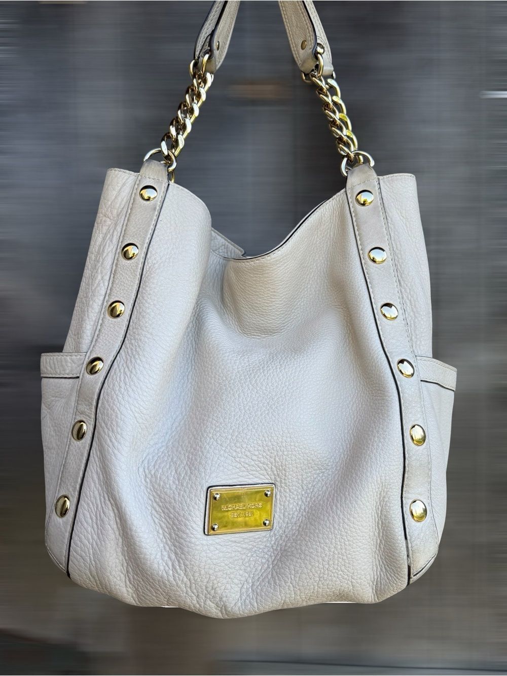 Michael Kors Soft Leather Bag Cream Off White Slouchy Bag Purse Tote CarryAll